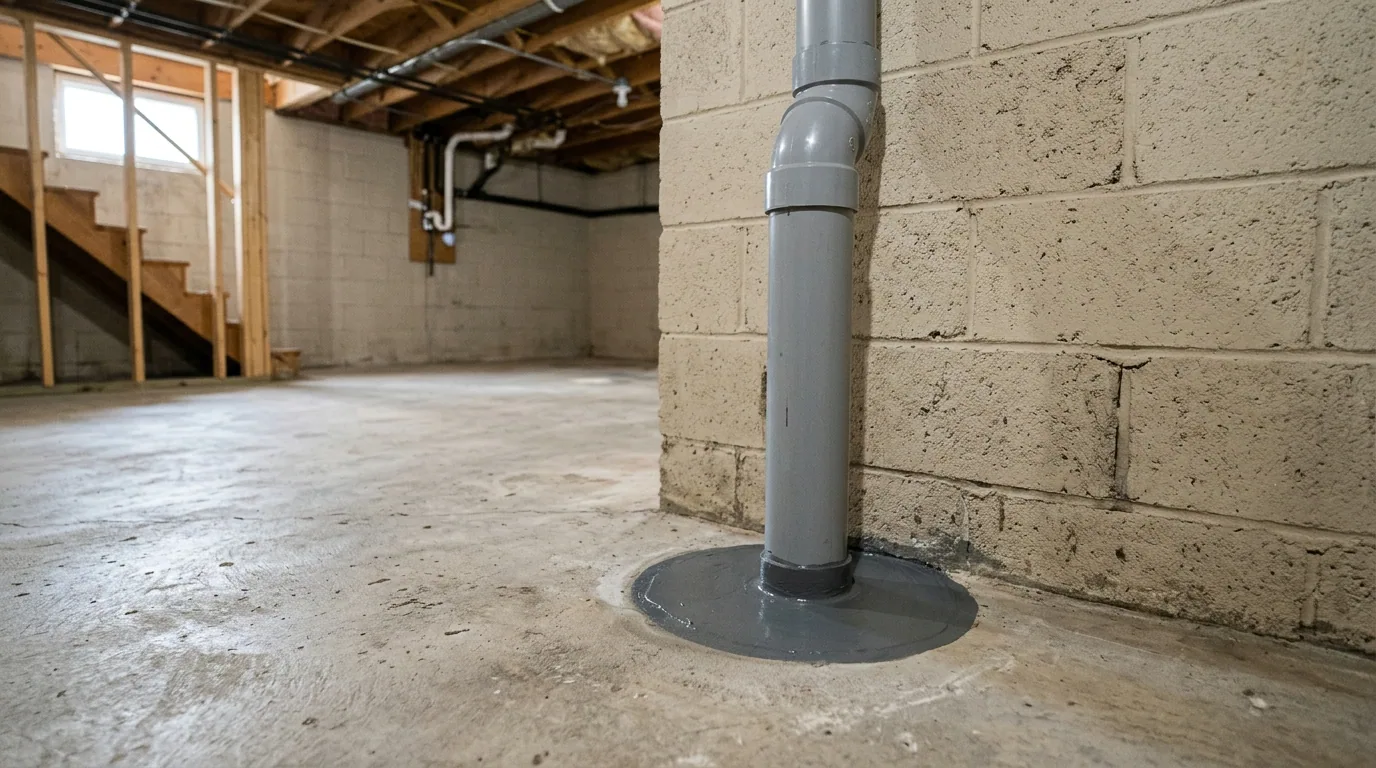 The finished result of professional radon: the completed work looking clean, correct and newly — Rochester, MN