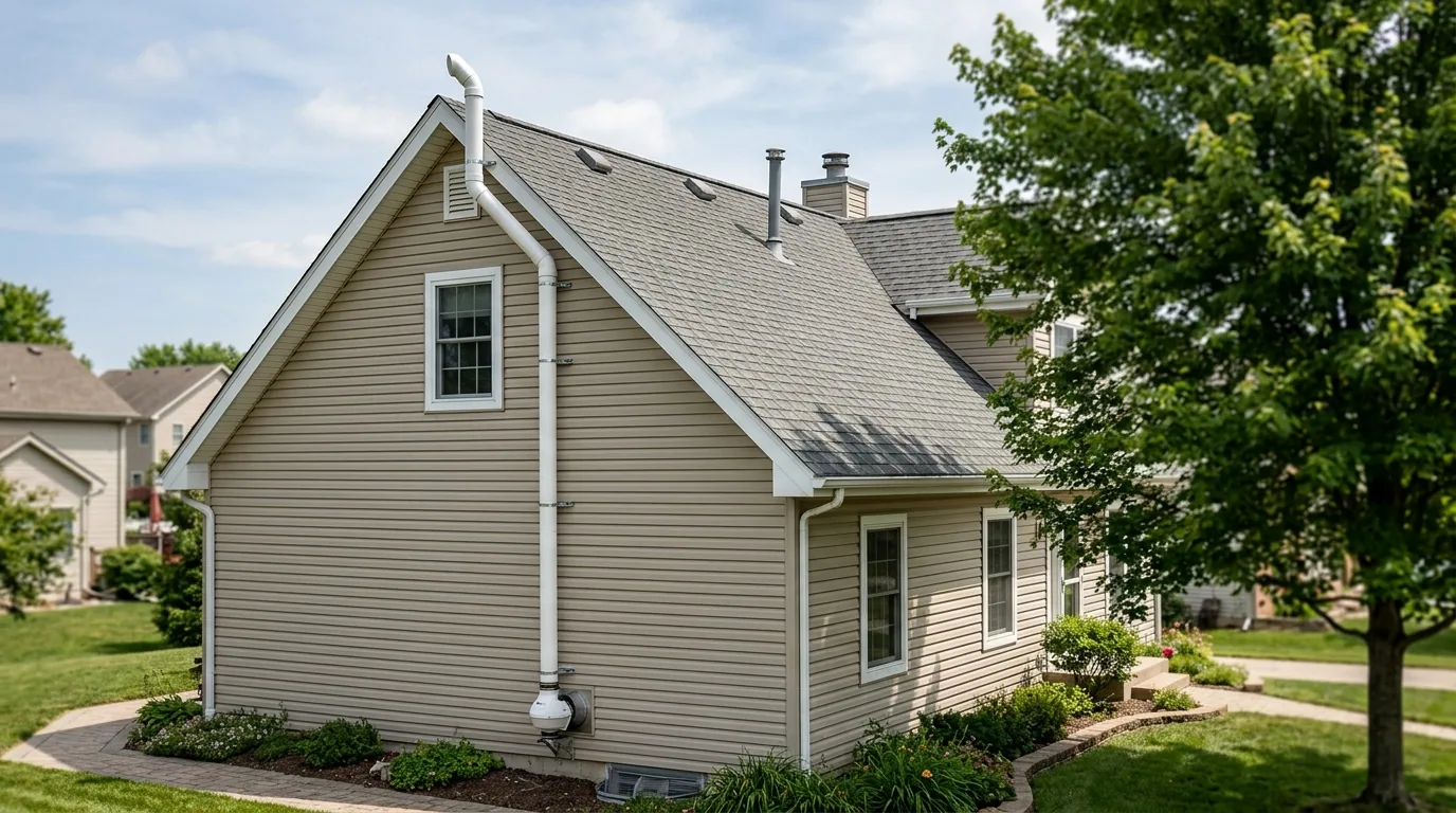 The finished result of professional radon: the completed work looking clean, correct and newly — Rochester, MN