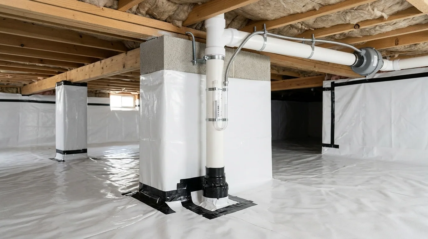 The finished result of professional radon: the completed work looking clean, correct and newly — Rochester, MN